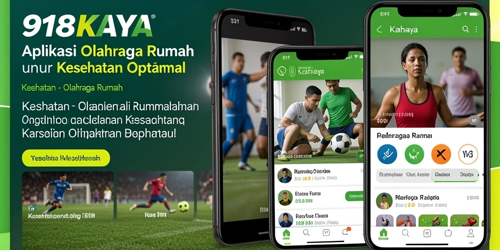 Screenshot aplikasi 918KAYA menampilkan berbagai program olahraga rumah.