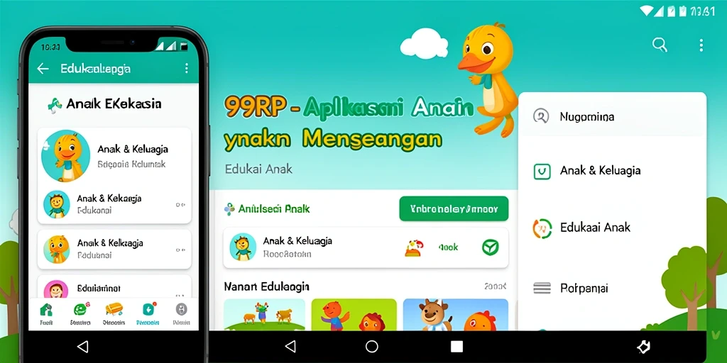 Antarmuka 99RP yang cerah dan ramah anak.