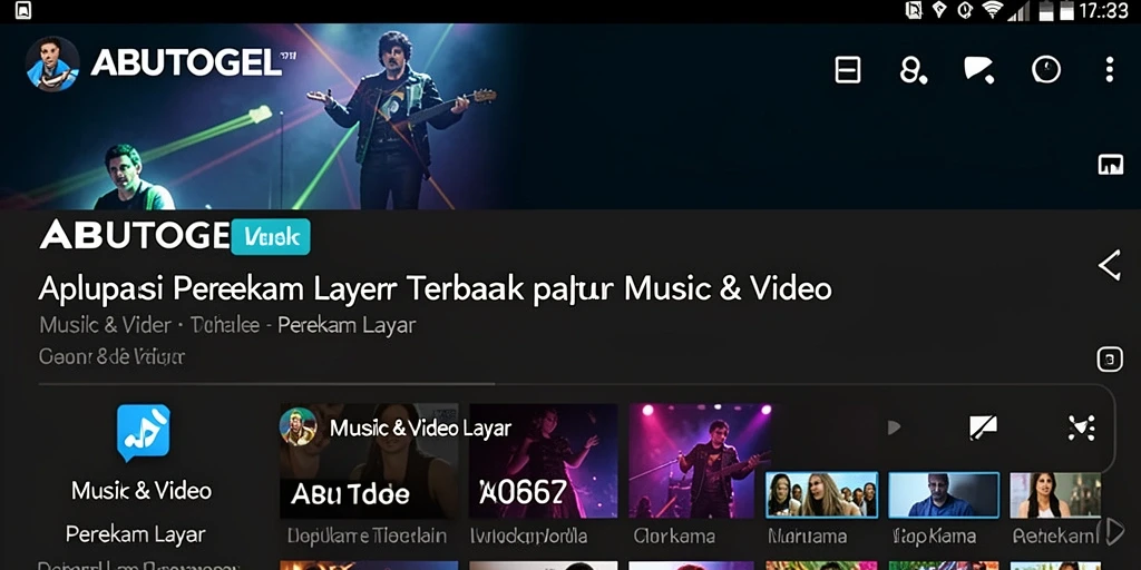 Antarmuka pengguna ABUTOGEL saat merekam layar dengan fitur yang jelas.