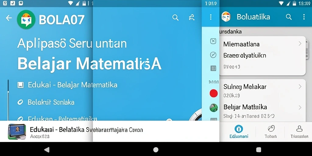 Tampilan antarmuka aplikasi BOLA07 yang menarik dan interaktif untuk belajar matematika.