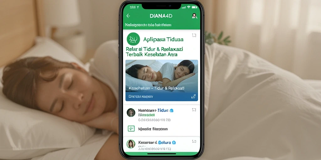 Tampilan antarmuka DIANA4D yang intuitif untuk tidur dan relaksasi.