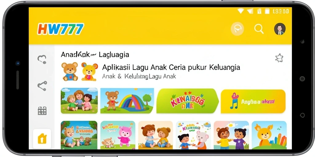 Tampilan antarmuka HW777 yang ceria dan penuh warna untuk anak-anak.