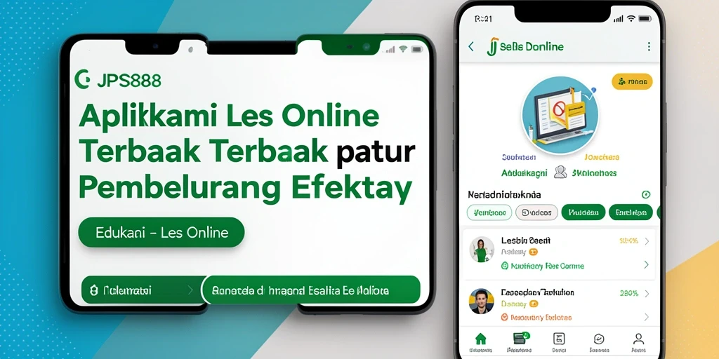 Tampilan antarmuka aplikasi JPS88 yang mudah digunakan untuk Les Online.