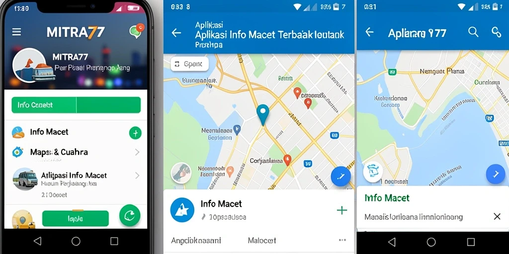 Antarmuka aplikasi MITRA77 dengan informasi kemacetan terkini.