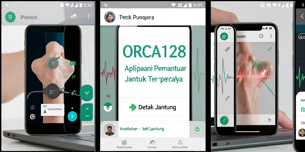 Antarmuka aplikasi Detak Jantung ORCA128 yang informatif dan mudah digunakan.