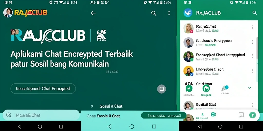 Tampilan antarmuka RAJACLUB dengan fitur Chat Encrypted yang mengesankan.