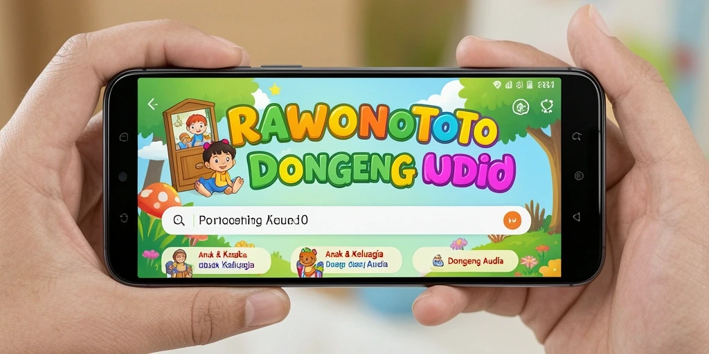 Antarmuka aplikasi RAWONTOTO yang ramah anak dan berwarna-warni.
