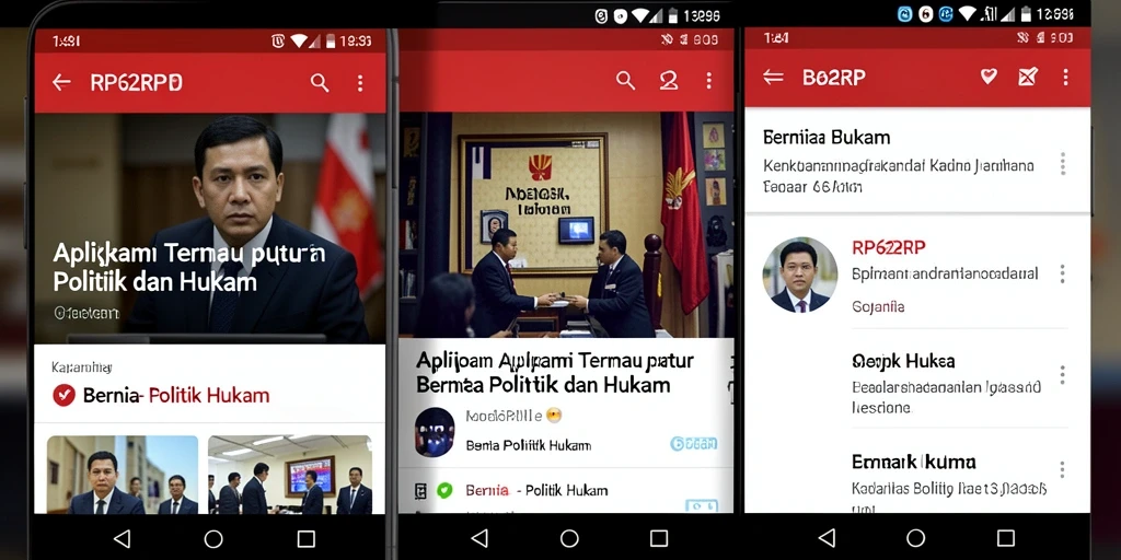 Antarmuka RP62RP yang menampilkan berita politik dan hukum.