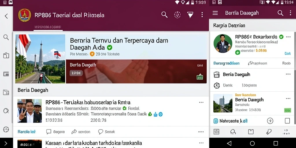 Antarmuka modern dan mudah digunakan untuk berita daerah.