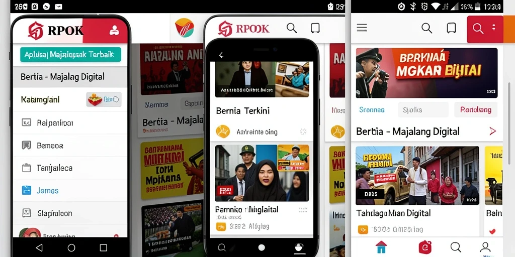 Antarmuka modern aplikasi Majalah Digital RPOK yang mudah digunakan.