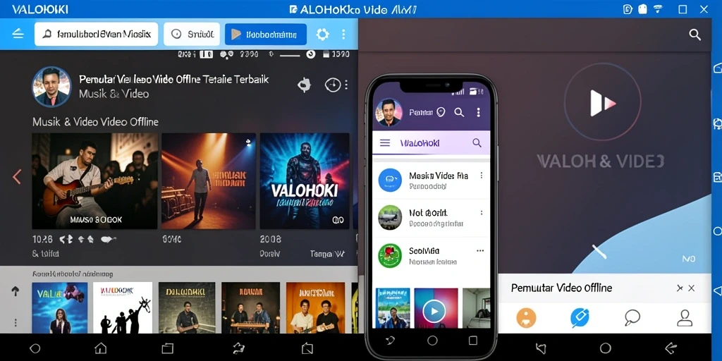 Tampilan antarmuka VALOHOKI yang mudah digunakan untuk pemutar video offline.