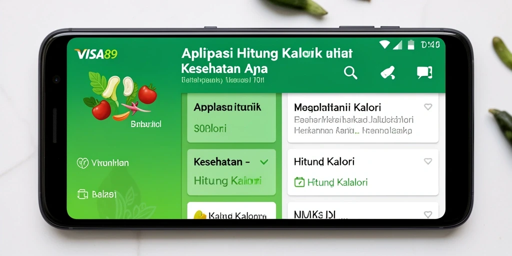 Antarmuka aplikasi Hitung Kalori yang bersih dan mudah digunakan.