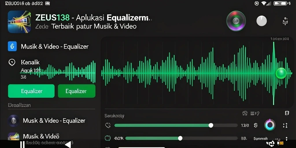 Antarmuka pengguna ZEUS138 dengan fitur Equalizer yang sederhana.