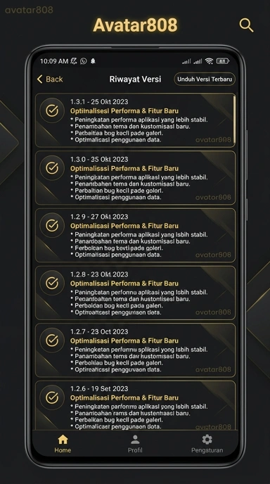 Riwayat Versi avatar808 untuk Pengguna Android